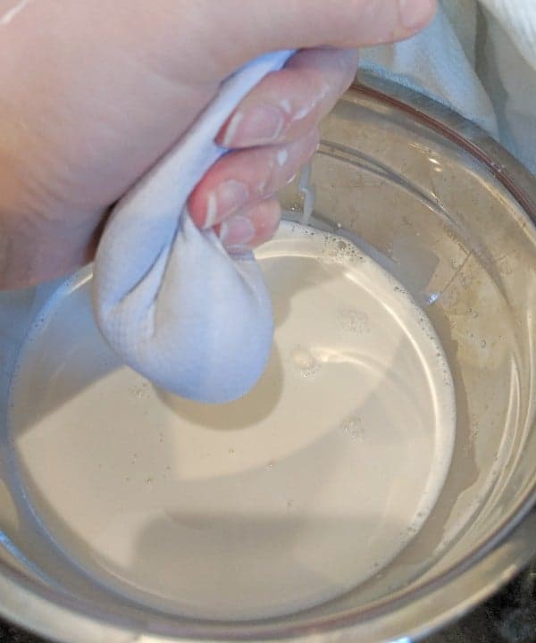 making homemade chocolate almond milk
