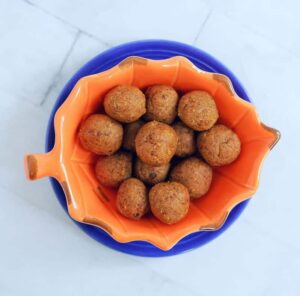 pumpkin cookie dough aip protein balls with tigernut flour