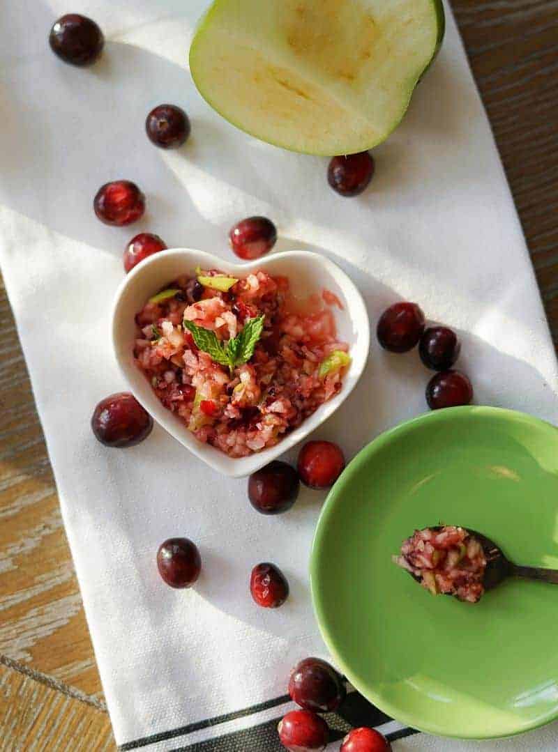 Cranberry Apple Salsa (Paleo, AIP, Vegan)