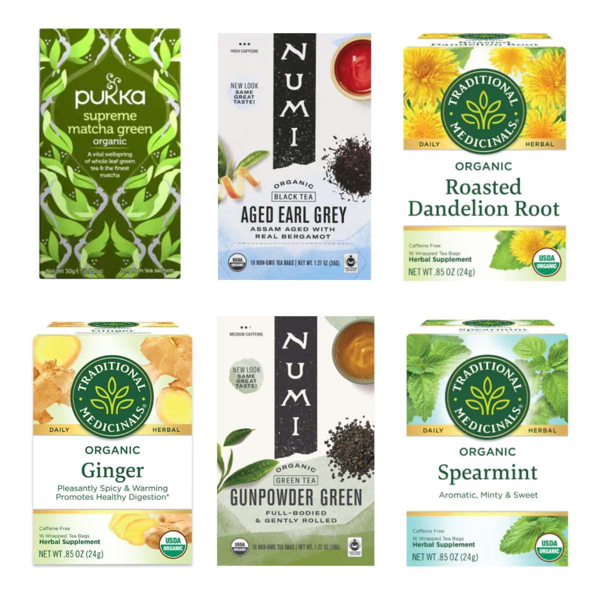 AIP friendly teas from Pukka, Numi, and Traditional Medicinals